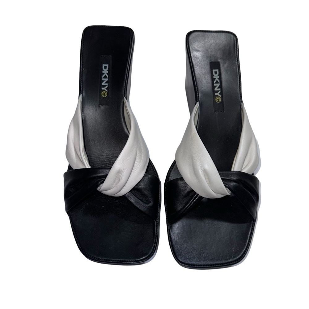 DKNY Donna Karen New York Camelia Leather Wedge Sandals , Size 10 - Picture 3 of 16